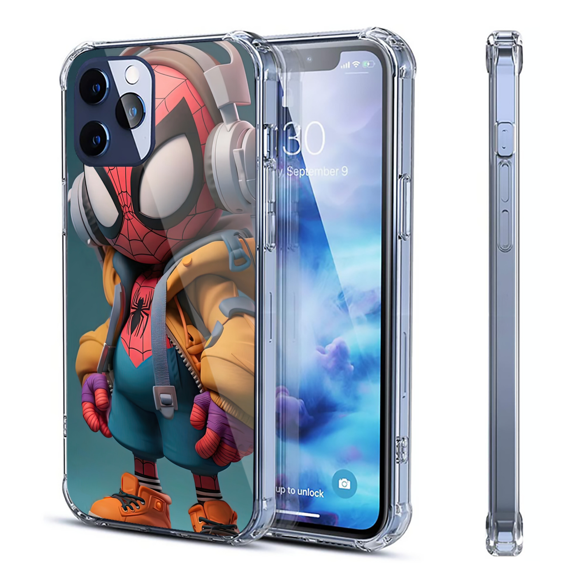 （画像用） Spider Man スパイダーマン 【iPhone 12シリーズ対応】透明スマホケース（クリアソフトケース）